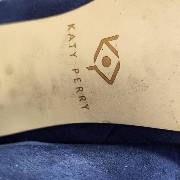 Katy Perry The Eliza Blue Suede Ankle Bootie Size 10 - Picture 9 of 12